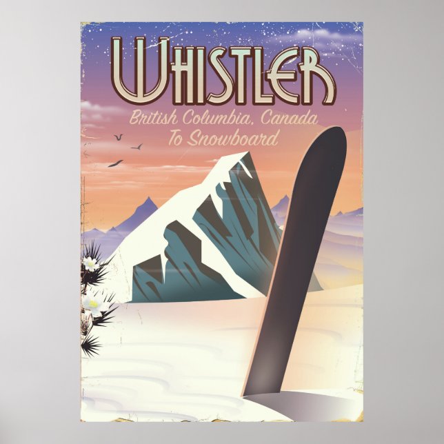 Assobiador da Colúmbia Britânica poster de snowboa (Frente)
