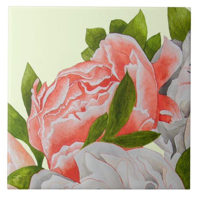 Assorted Peonies on a Ceramic Tile (B) (Frente)