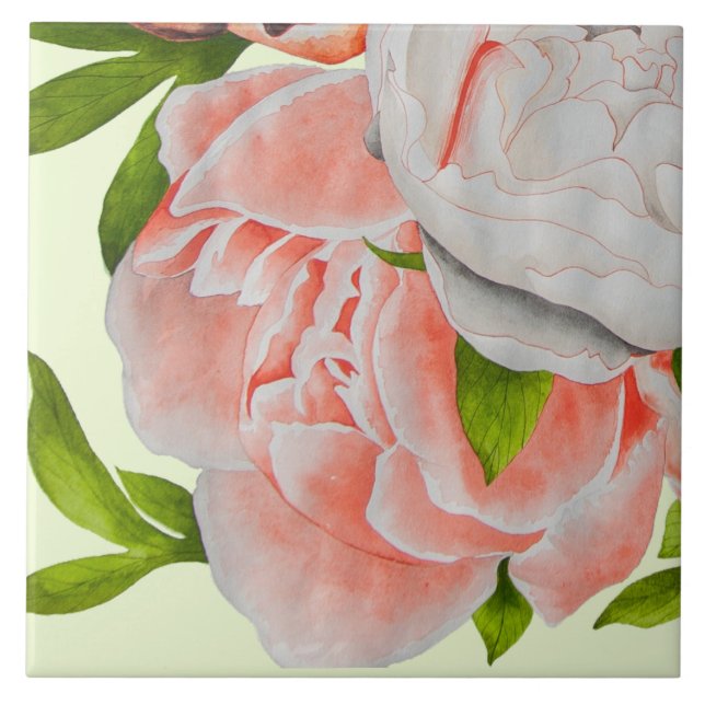 Assorted Peonies on a Ceramic Tile (C) (Frente)