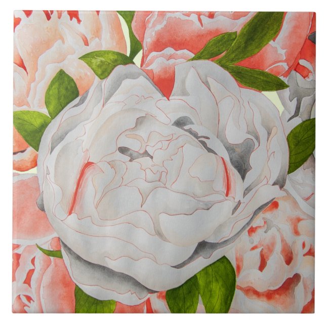Assorted Peonies on a Ceramic Tile (E) (Frente)