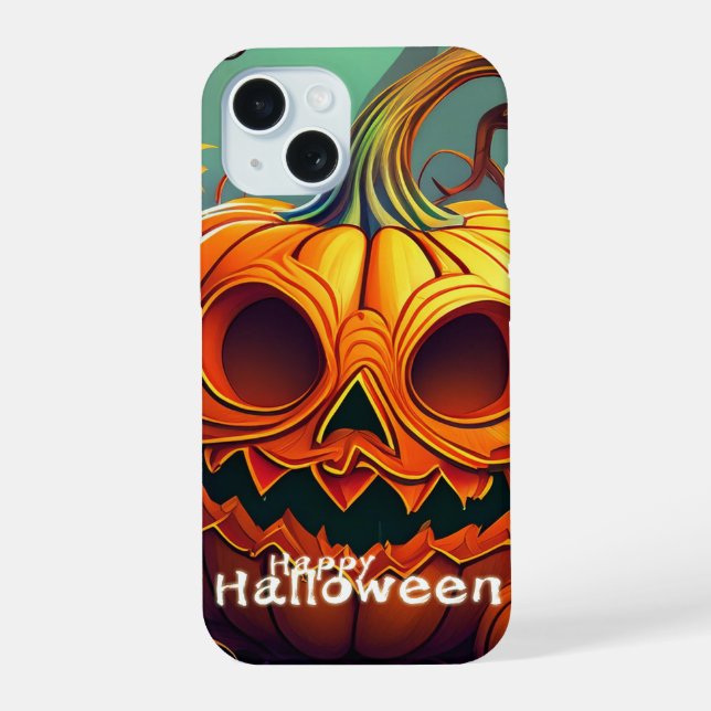 Assustador Olhando Pumpkin Laranja com Rosto, Hall (Verso)