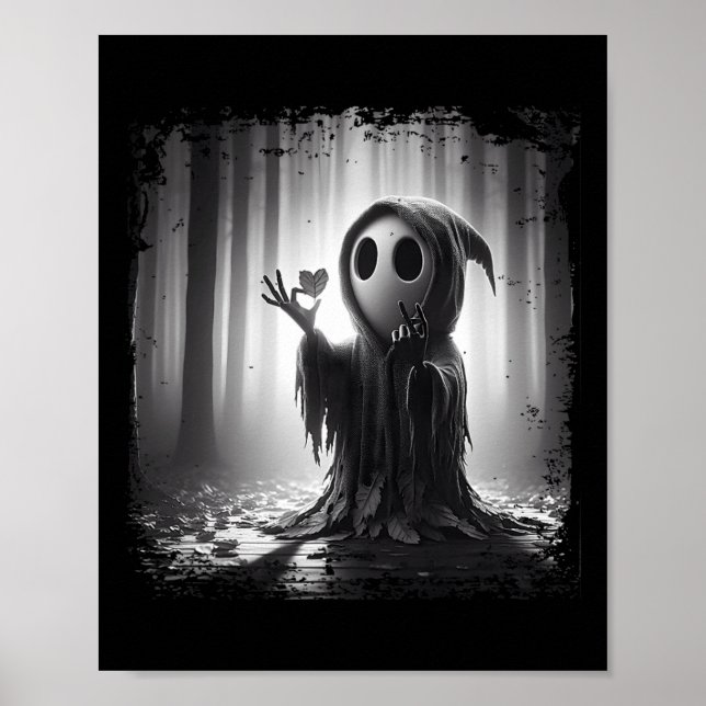 Assustador Rosto Horror Poster Halloween Coração F (Frente)