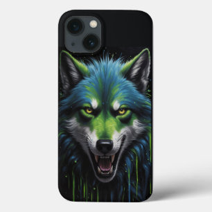 Assustador Werewolf aparece verde neon