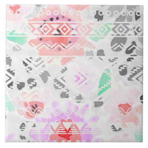 Asteca floral pastel colorido bonito