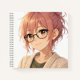 Aster™ Cute Aesthetic Girl Spiral Notebook Cozy Vi