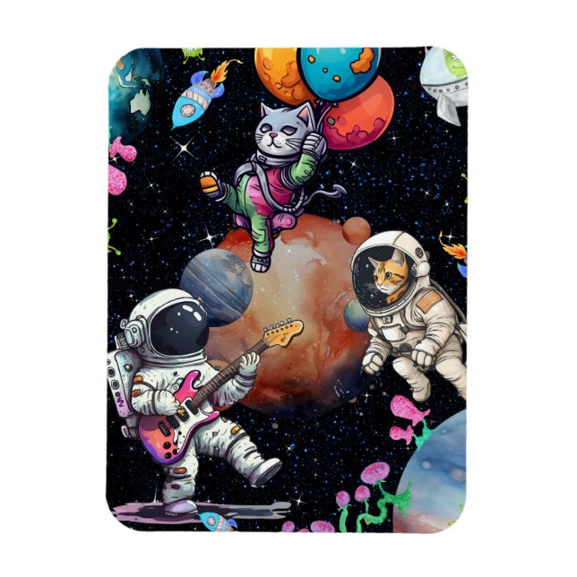 Astro-meow No Universo Ímã De Foto Flexível (Vertical)
