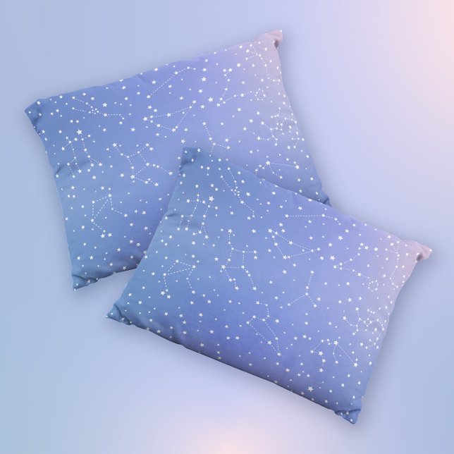 Astrologia do Espaço Rosa Azul (Mockup of 2 pillows)