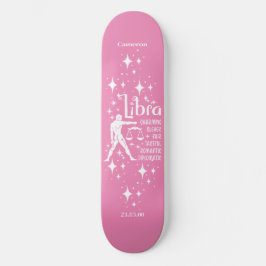 Astrologia Pink Skateboard com Símbolo Libra