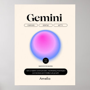 Astrologia Símbolo Zodiac Poster Gemini