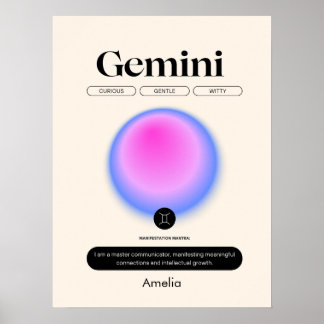 Astrologia Símbolo Zodiac Poster Gemini