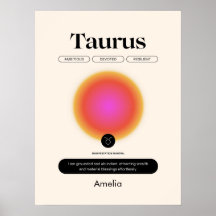 Astrologia Símbolo Zodiac Taurus Poster
