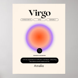 Astrologia Símbolo Zodiac Virgo Aniversário Poster