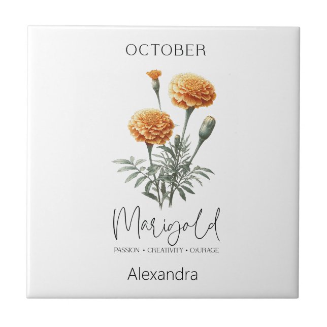 Astrology Birth Mês outubro | Flor Marigold (Frente)