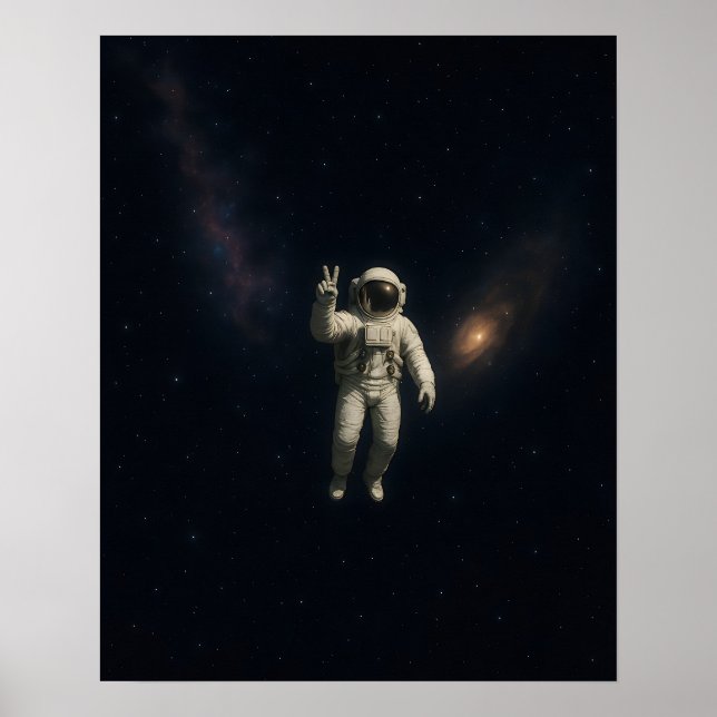 Astronaut Floating in Space Poster (Frente)