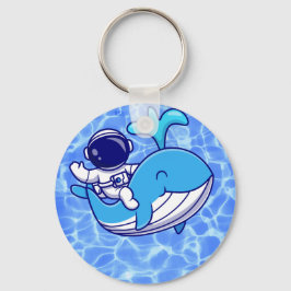 Astronauta Andando Por Um Chaveiro De Miúdos De Ba