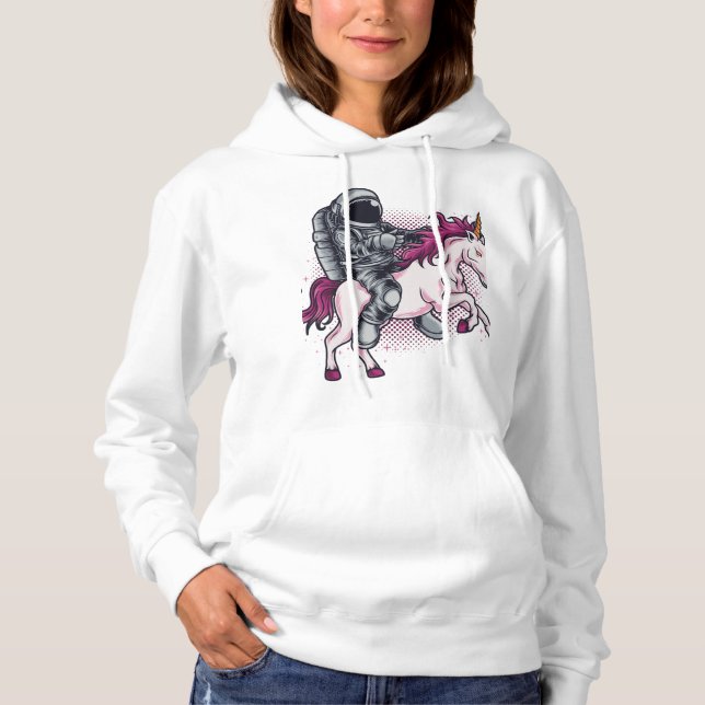 Astronauta cavalgando um chapéu rosa de camiseta d (Frente)