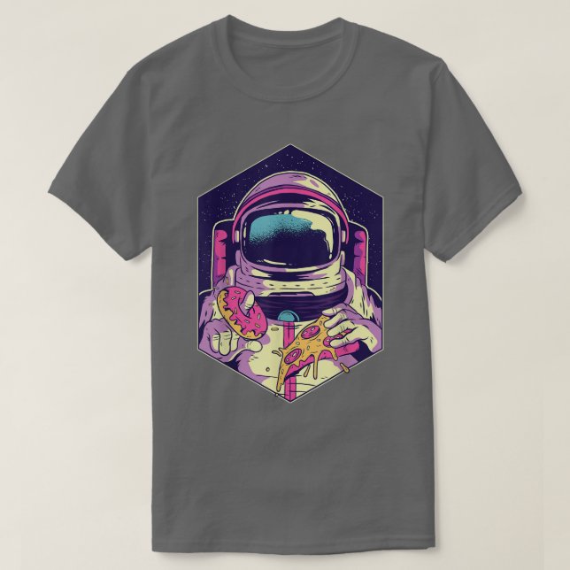 Astronauta Com Camiseta De Pizzaslice (Frente do Design)
