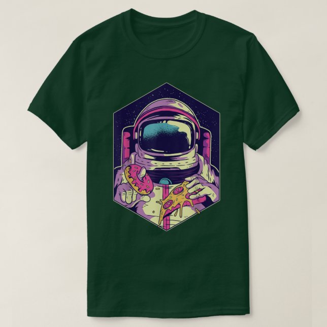 Astronauta Com Camiseta De Pizzaslice (Frente do Design)