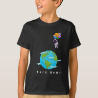 astronauta com camiseta terrestre de aterrissagem 