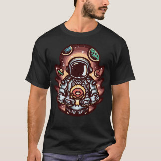 Astronauta com Design de Camisa do Espaço de Rosqu