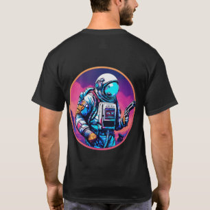 Astronauta de Ape com Arma em Camisa Holográfica M
