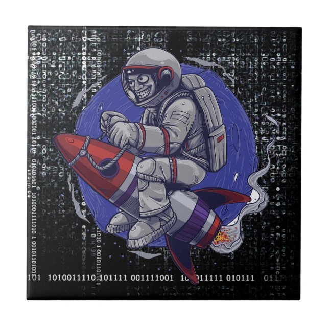 Astronauta Dirige Foguete - Espaço Retroativo Test (Frente)