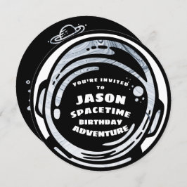 Astronauta do Espaço Branco Negro Convites de Aniv