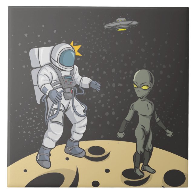 Astronauta e alienígena (Frente)