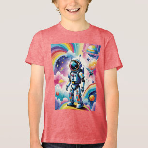 Astronauta Em Galáxia Arco-Íris E Pastel