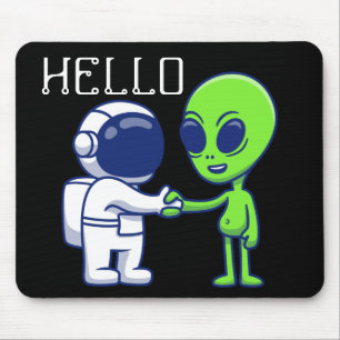 Astronauta Encontra Mousepad de Alien