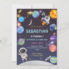 Astronauta Espacial Qualquer Convite de aniversári
