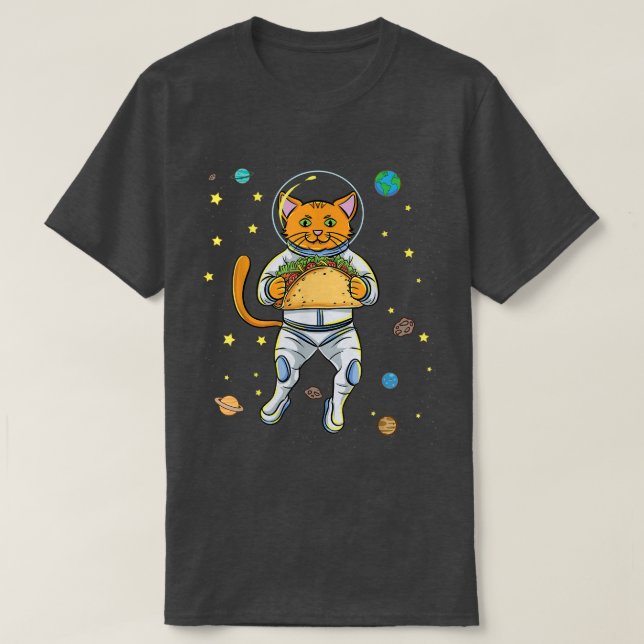 Astronauta Gato Com Camisa Taco (Frente do Design)