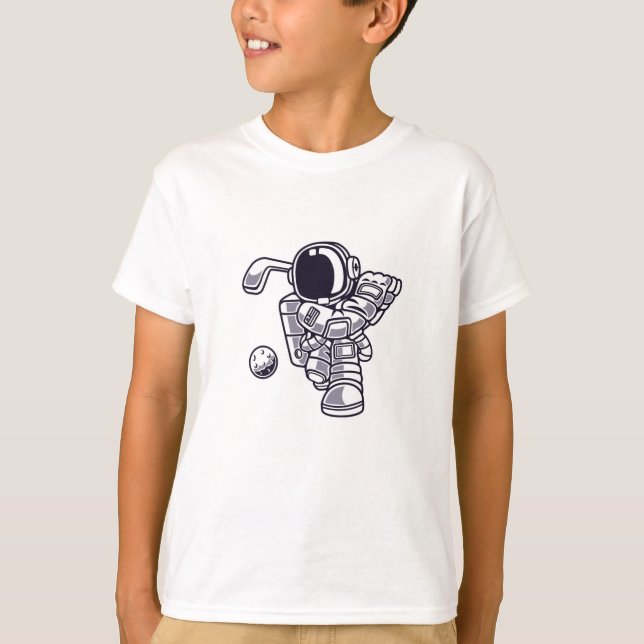 Astronauta Jogando Golfe na Lua Camiseta (Frente)