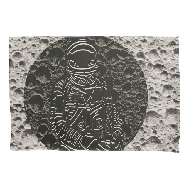 Astronauta na Lua Espaço Preto & Cinza (Frente)