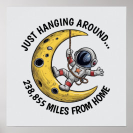 Astronauta na Poster da Lua