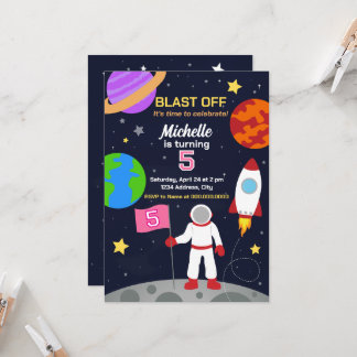 Astronauta no Convite de Aniversário do Espaço