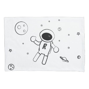 Astronauta No Espaço - Arte Esboçada - Branco E Ro