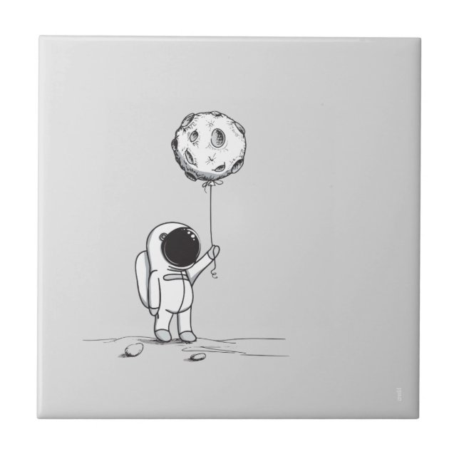 Astronauta no espaço com balão da lua cosmos estre (Frente)