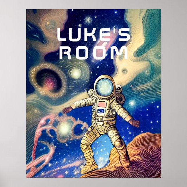 Astronauta No Espaço Poster Personalizado (Frente)