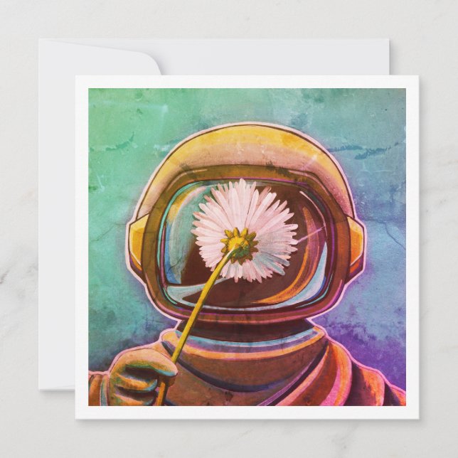 Astronauta Picking Daisies - Mini Impressão (Frente)