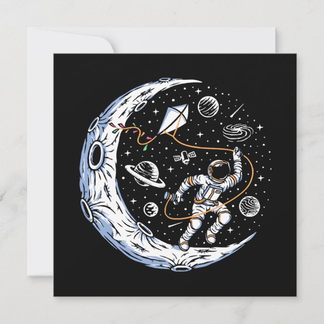 Astronauta voando pipa na lua (Frente)