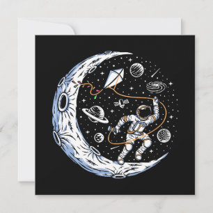 Astronauta Voando uma Pipa na Lua