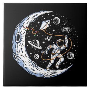 Astronauta Voando uma Pipa na Lua