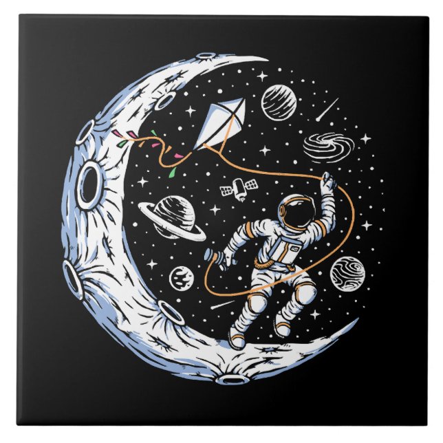 Astronauta Voando uma Pipa na Lua (Frente)