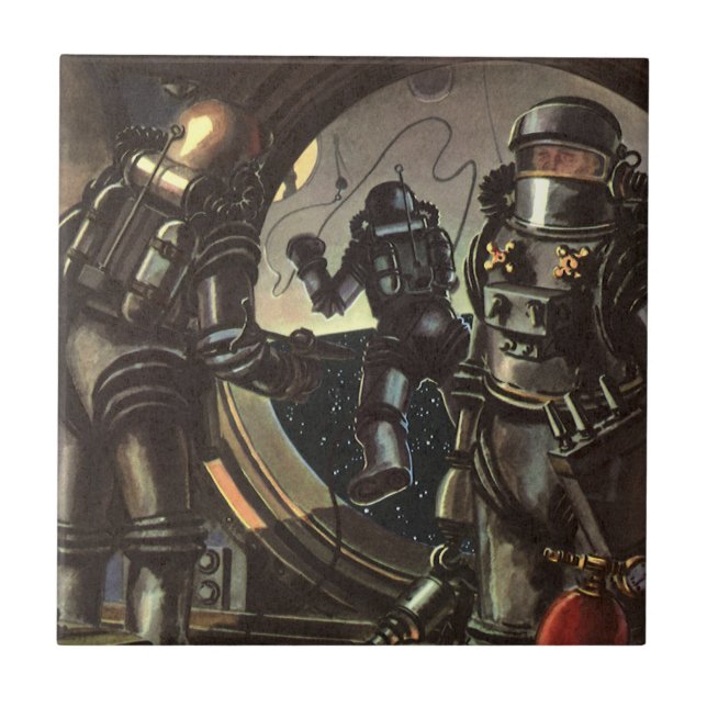 Astronautas de Ficção Científica Vintage em Caminh (Frente)