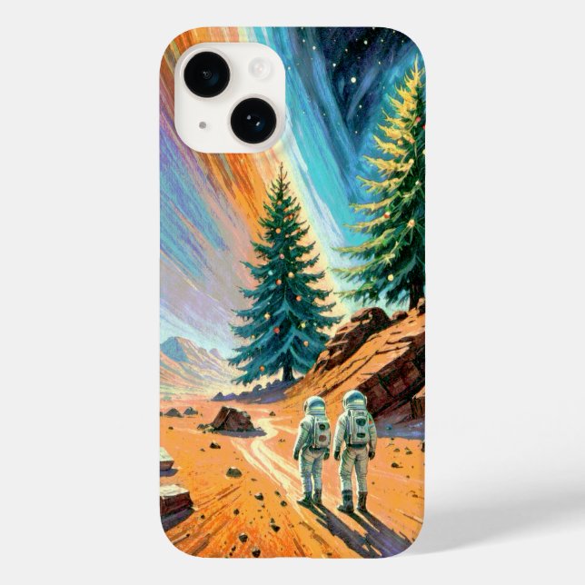 Astronautas Explorando Paisagem Alienígena (Verso)