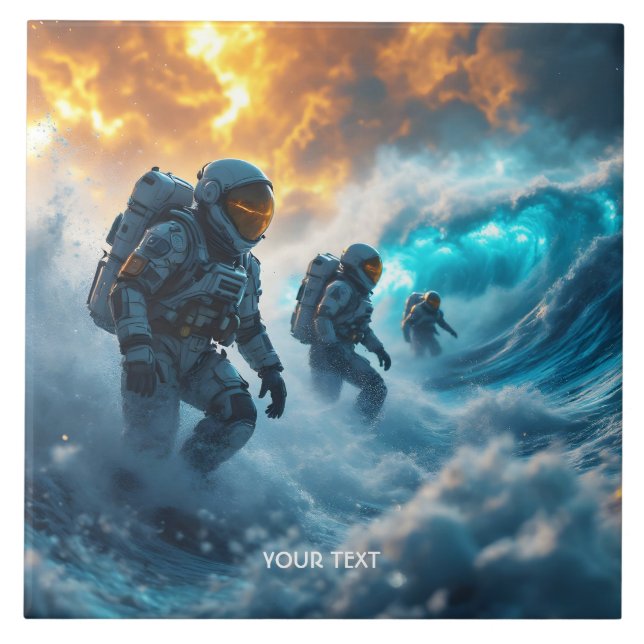 Astronautas Fantasy Cute Tempestade Mar (Frente)