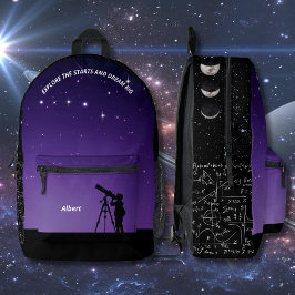 Astronomia Noturna Mochila Roxo e Preto