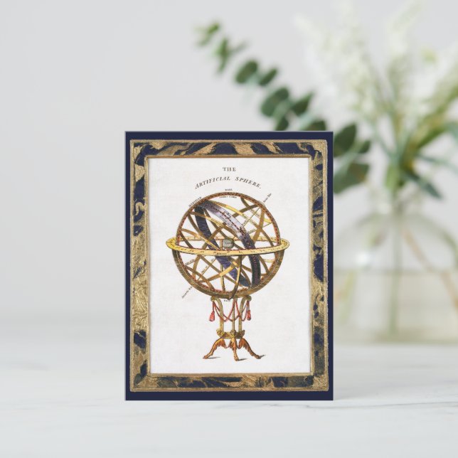 Astronomia Vintage, Esfera Artificial ou Armilioná (Em pé/Frente)