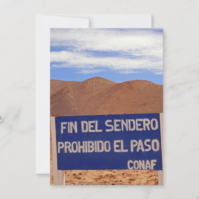 Atacama geoglifos, cartão do Chile (Frente)